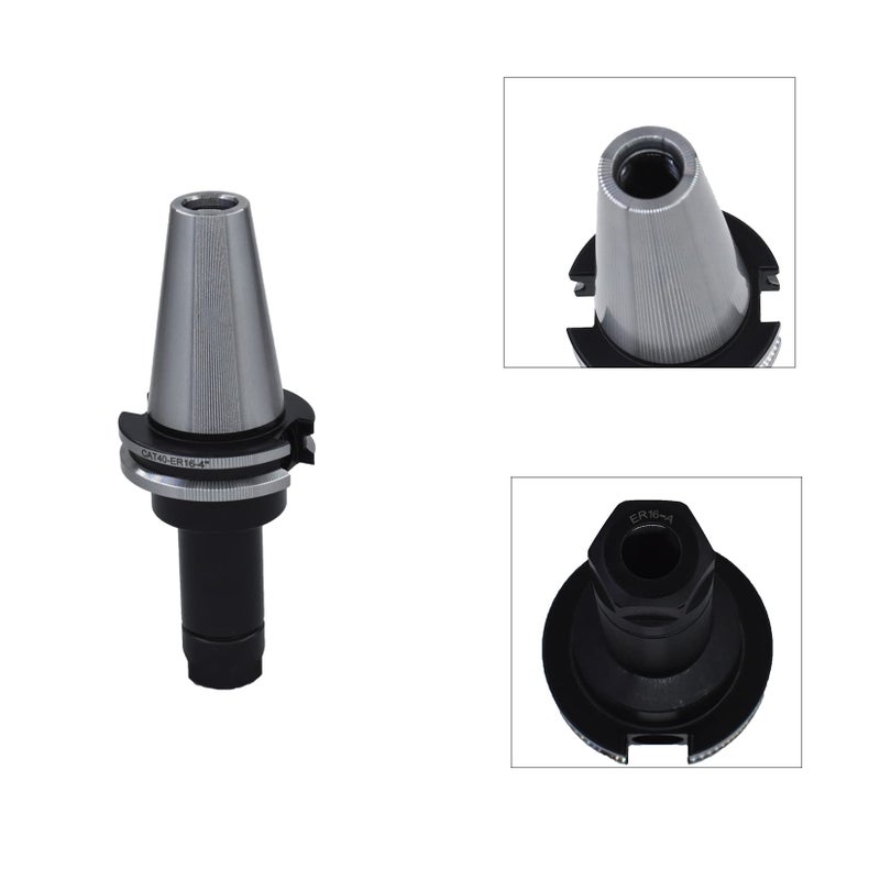 findmall 4Pcs CAT40 Tool Holder ER16 Collet Chuck Set length 4"/100mm Chuck Tool Holder Set Mill Holder for CNC Engraving Machine Milling Lathe(4Pcs CAT40-ER16-100) - Image 4